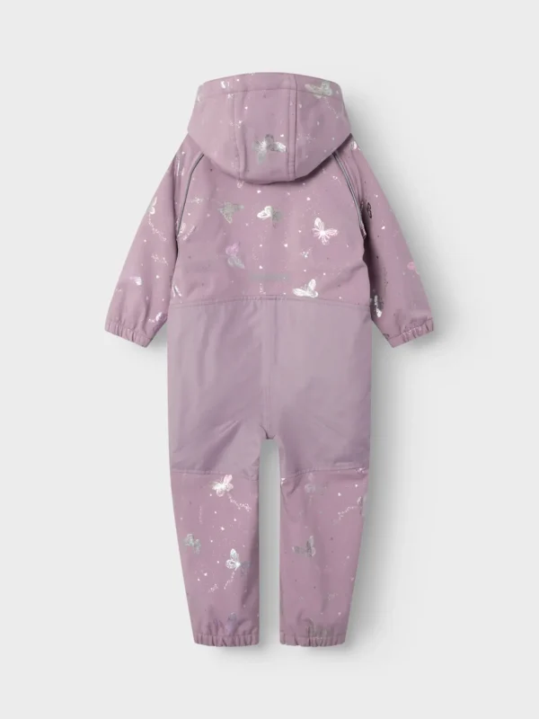 NMMALFA08 Name it softshell kombe 'Elderberry butterfly foil'