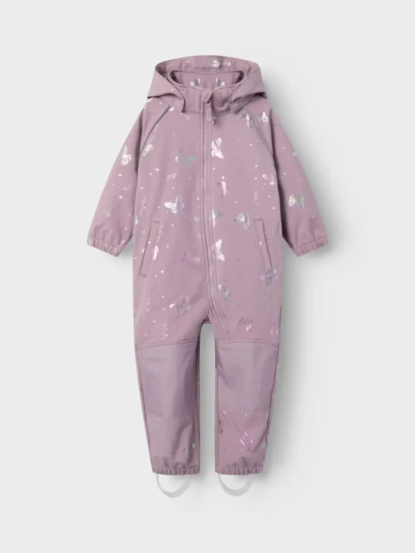 NMMALFA08 Name it softshell kombe 'Elderberry butterfly foil'