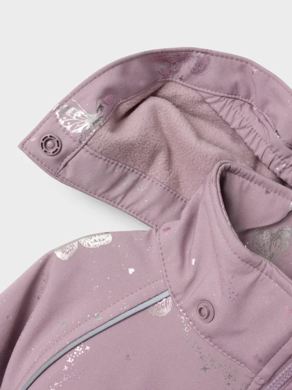 NMMALFA08 Name it softshell kombe 'Elderberry butterfly foil'