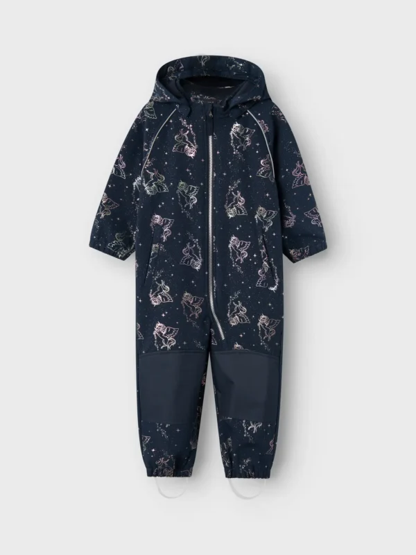 NMMALFA08 Name it softshell kombe 'Dark Sapphire Unicorn foil'