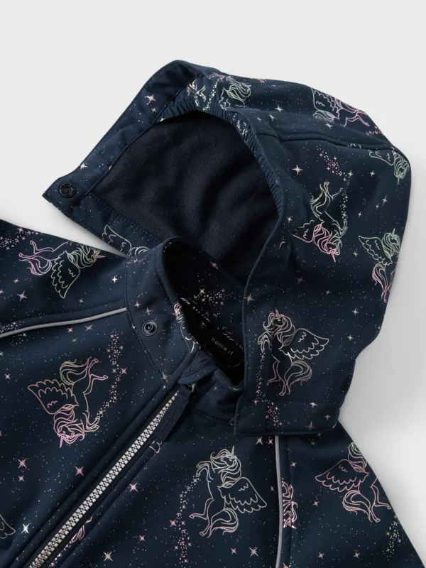 NMMALFA08 Name it softshell kombe 'Dark Sapphire Unicorn foil'