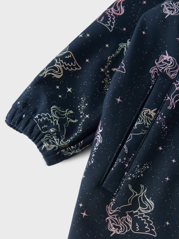 NMMALFA08 Name it softshell kombe 'Dark Sapphire Unicorn foil'