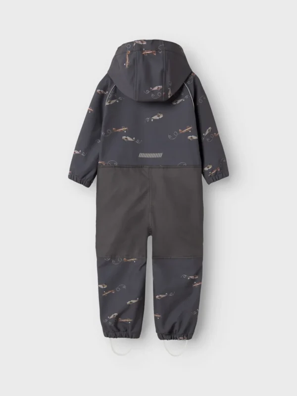 NMMALFA08 Name it softshell kombe 'Grey Pinstripe AIRPLANE'