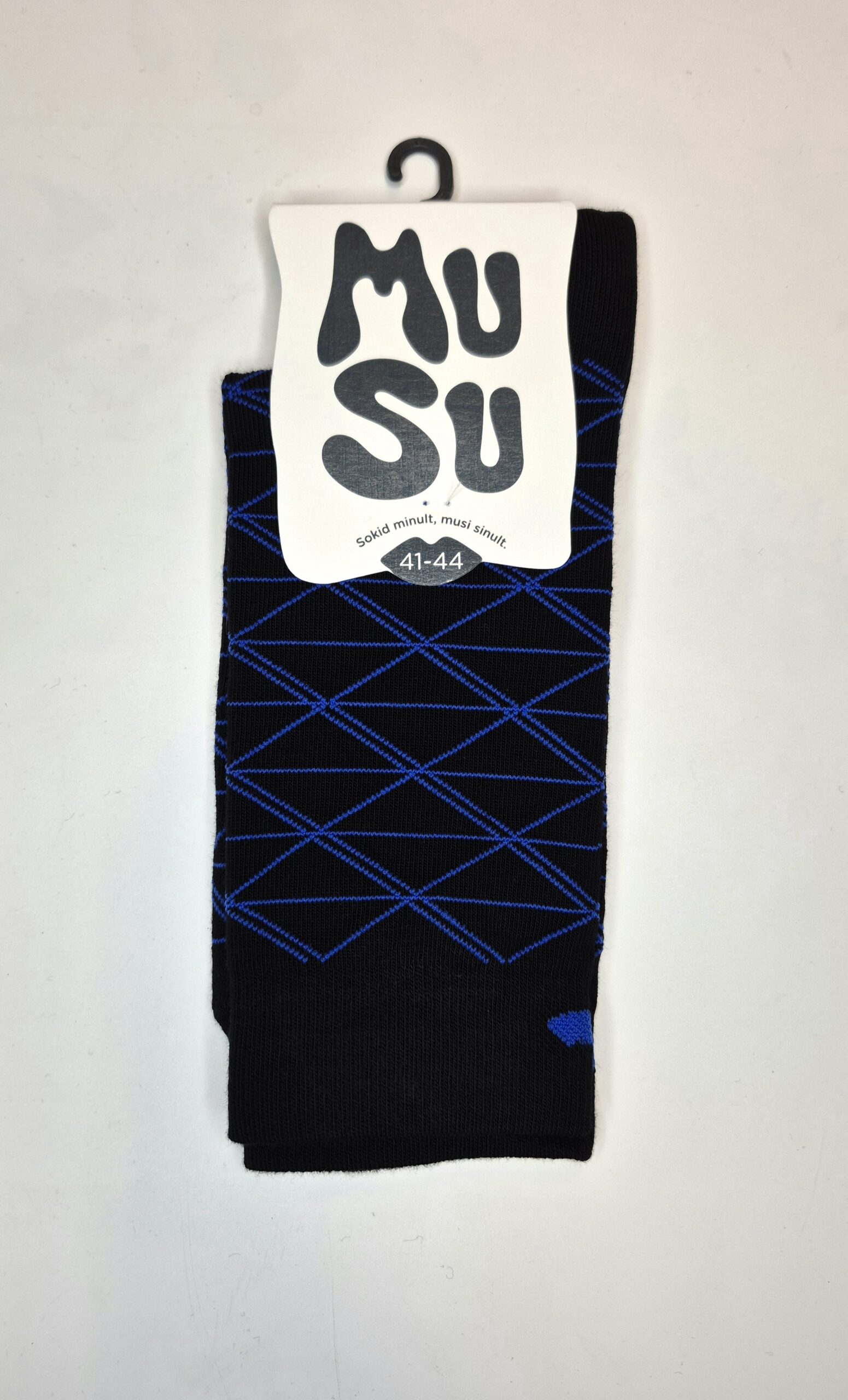 Meeste puuvillased sokid 'Must & Sinine MuSu' suurus 41-44