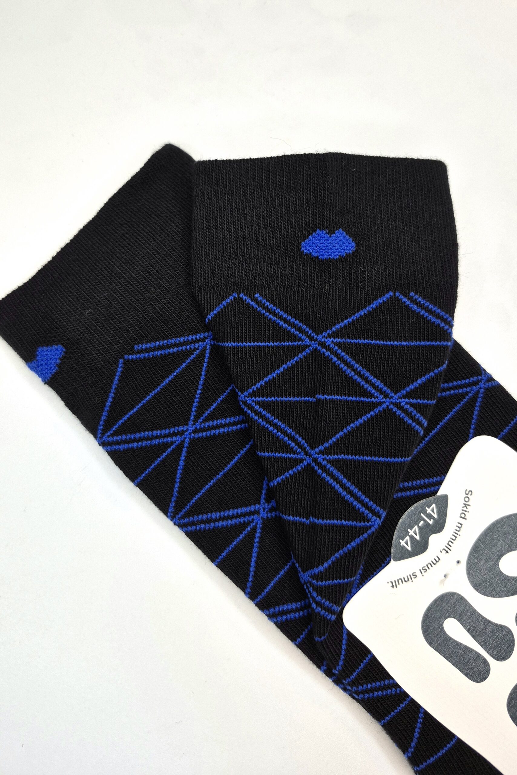 Meeste puuvillased sokid 'Must & Sinine MuSu' suurus 41-44 - Image 2
