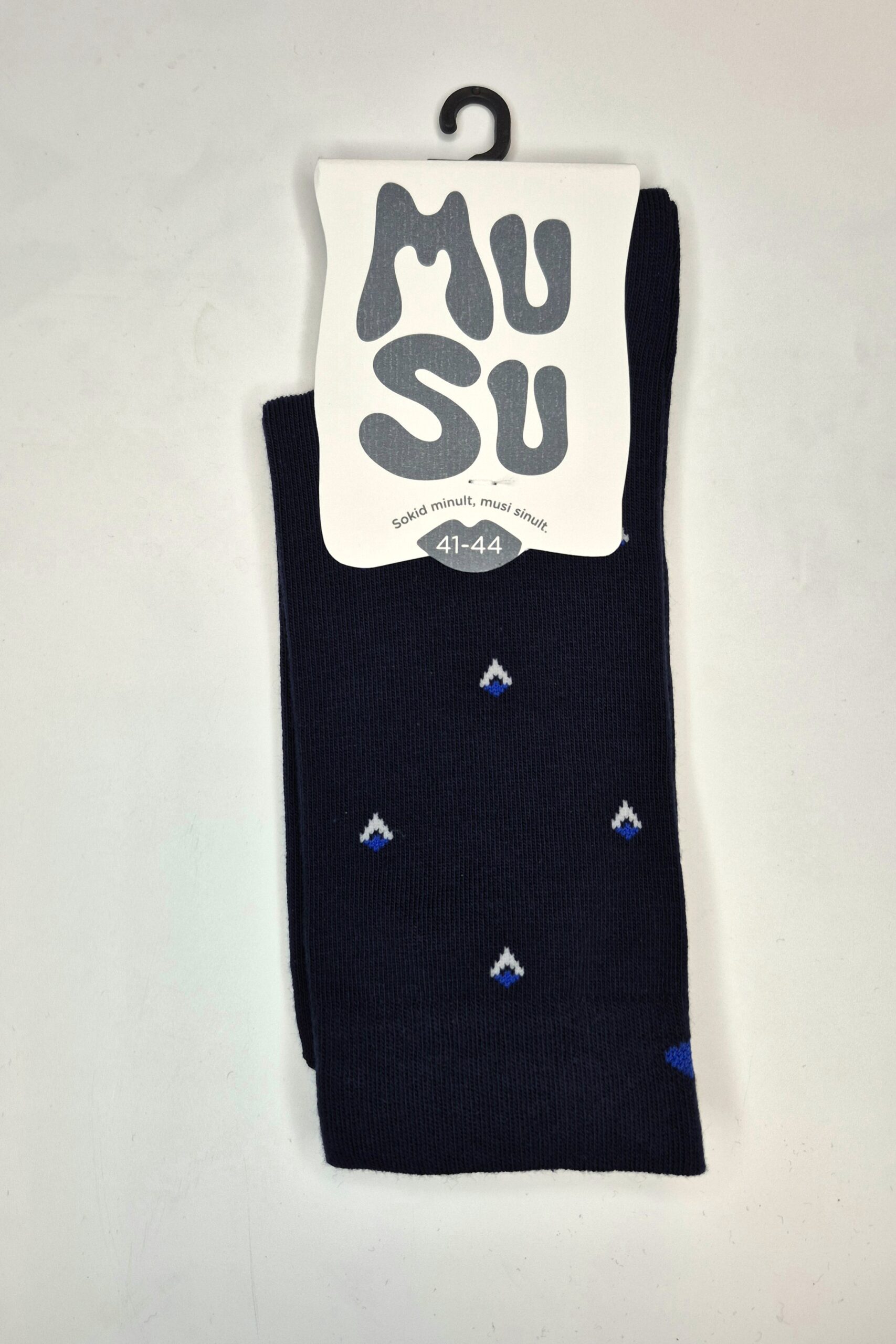 Meeste puuvillased sokid 'Tumesinine MuSu' suurus 41-44 (3 paari)