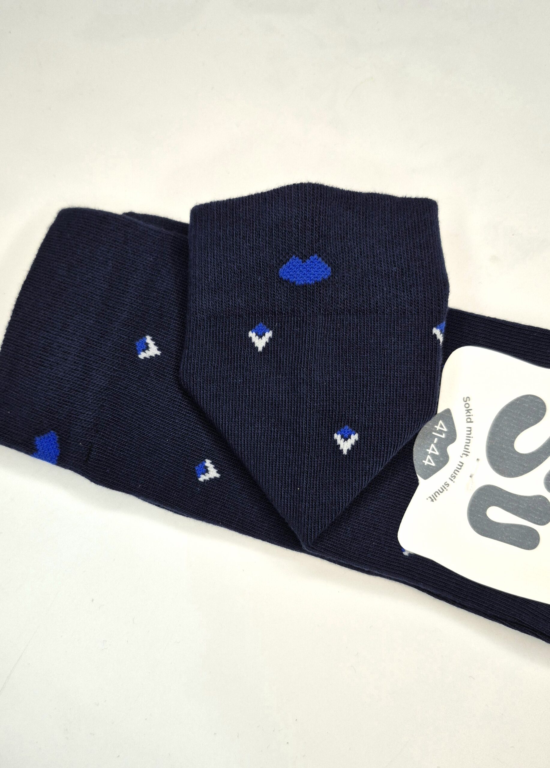 Meeste puuvillased sokid 'Tumesinine MuSu' suurus 41-44 (3 paari)