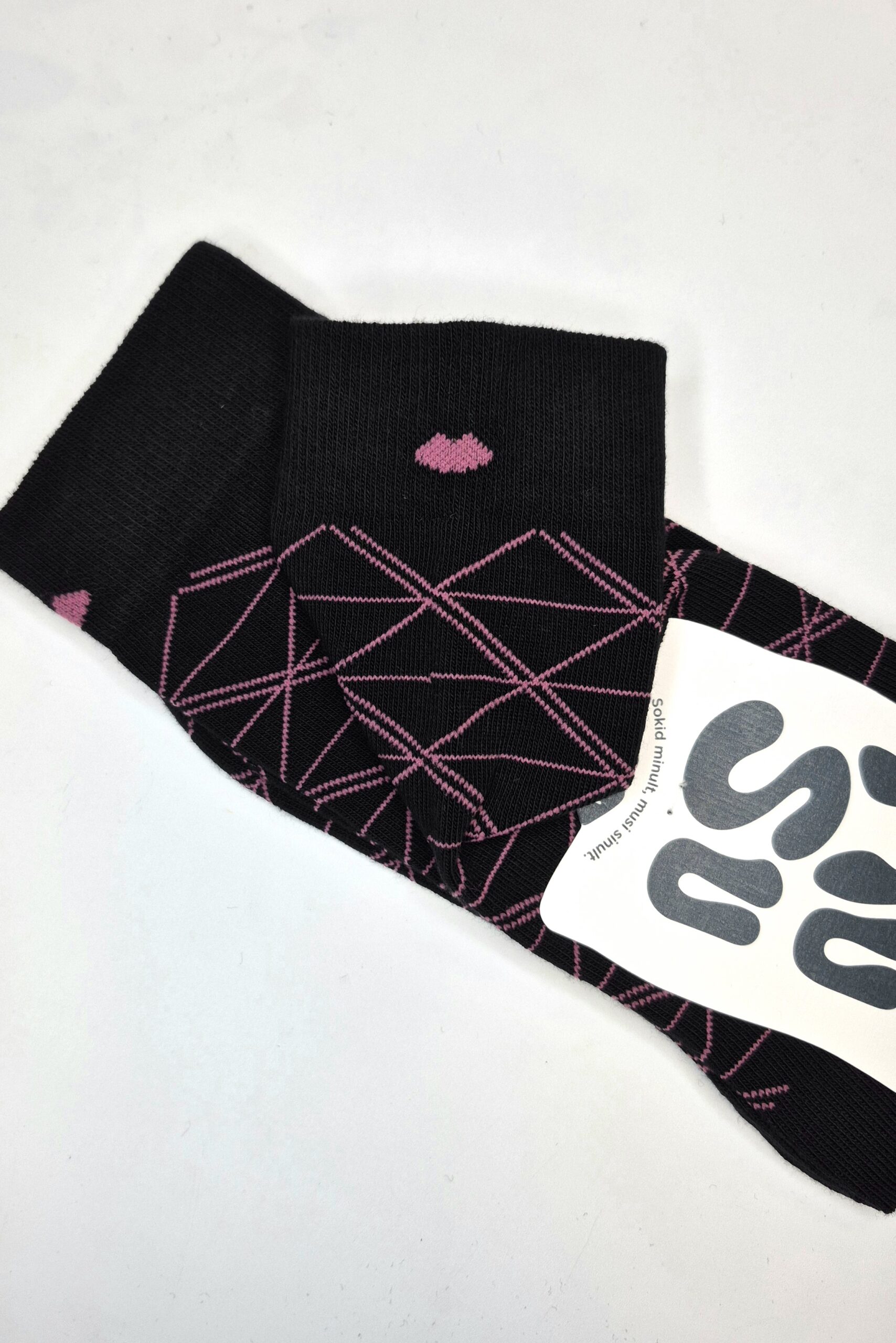 Meeste puuvillased sokid 'Must & Roosa MuSu' suurus 41-44