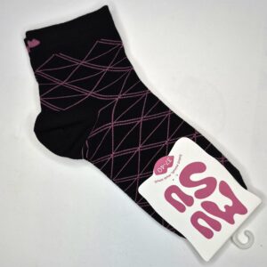 Naiste puuvillased sokid 'Must & Roosa MuSu' suurus 37-40