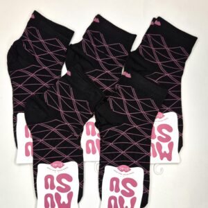 Naiste puuvillased sokid 'Must & Roosa MuSu' suurus 37-40