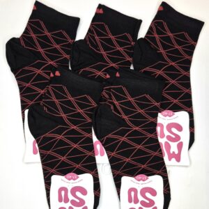 Naiste puuvillased sokid 'Must & Punane MuSu' suurus 37-40 (5 paari)