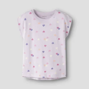 NMFVIGGA Name it t-shirt 'Lavender Fog Colorful Hearts'
