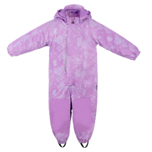 Jonathan rain overall with quilted lining 'Lilac forest print'